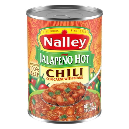 Nalley Jalapeno Hot Chili Con Carne With Beans, 15g Protein Per Serving, 14 oz. Can