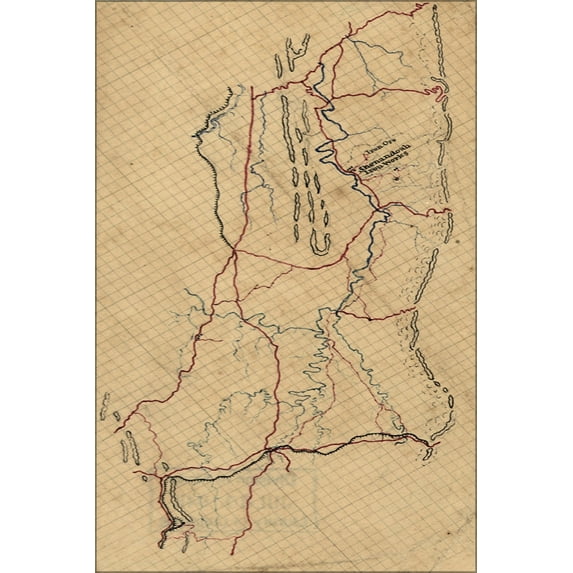 24"x36" Gallery Poster, Map Shenandoah valley Iron Works Virginia 1880