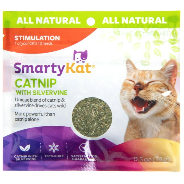 SmartyKat Catnip with Silvervine, Pure & Potent Blend for Cats