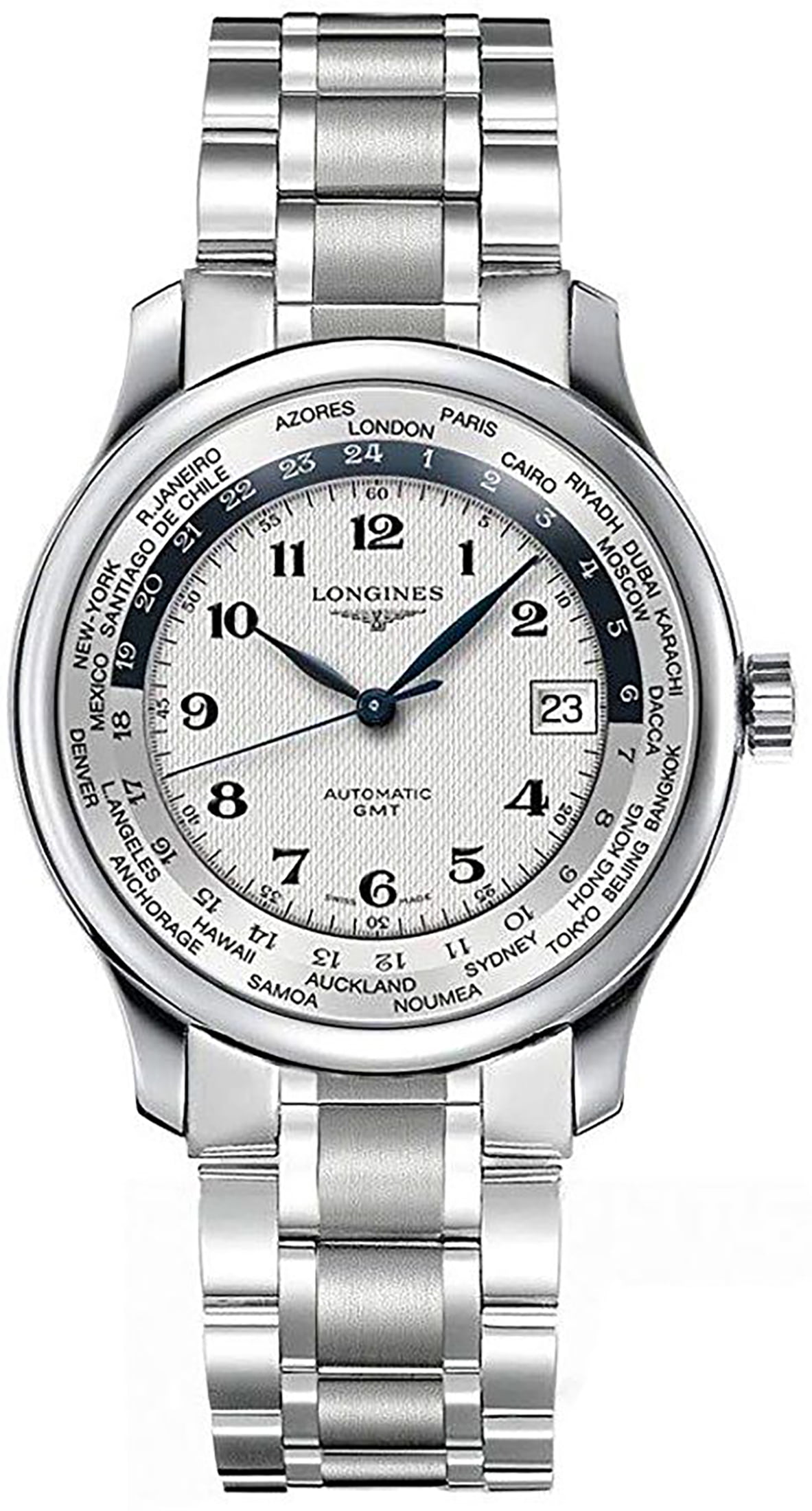 Longines master collection world time automatic gmt best sale