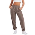 thumbnail image 1 of Gibobby pantalones de mujer de mezclilla Pantalones de chándal inferiores para mujer con bolsillos Pantalones de chándal holgados casuales de vellón (Marrón, XL), 1 of 5