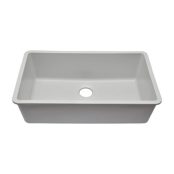 32" x 19" Quartz Kitchen Sink, Single Bowl Sink, Drop-in Sink, Undermount Sink, Granite Kitchen Sink, Galaxy White Kitchen Sink, Lexicon Platinum LP-1000-W-SO