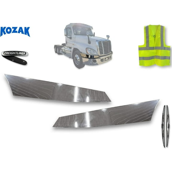 Kozak Stainless Steel Top Bumper Filler Set for 14"/16" Bumper Freightliner Cascadia 2008-2018