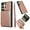 Rosegold, variant on for Samsung Galaxy S24 Ultra Phone Case with Wrist Strap [Back Zipper Accordion Wallet Case] [Magnetic 2-in-1 Detachable Purse] PU Leather Shockproof Women Men Cover for Galaxy S24 Ultra, Rosegold