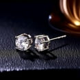 thumbnail image 4 of 1/2 Ct Diamond Stud Earrings 14k White Gold Finish Sterling 925 Silver Unisex Stud Earrings, 4 of 9