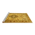 thumbnail image 2 of Ahgly Company Machine Washable Indoor Rectangle Medallion Yellow Traditional Area Rugs, 5' x 7', 2 of 4