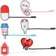 thumbnail image 4 of KAKOWELY 6 tapas reutilizables para pajitas, adorables tapas con temática médica de dibujos animados., 4 of 5