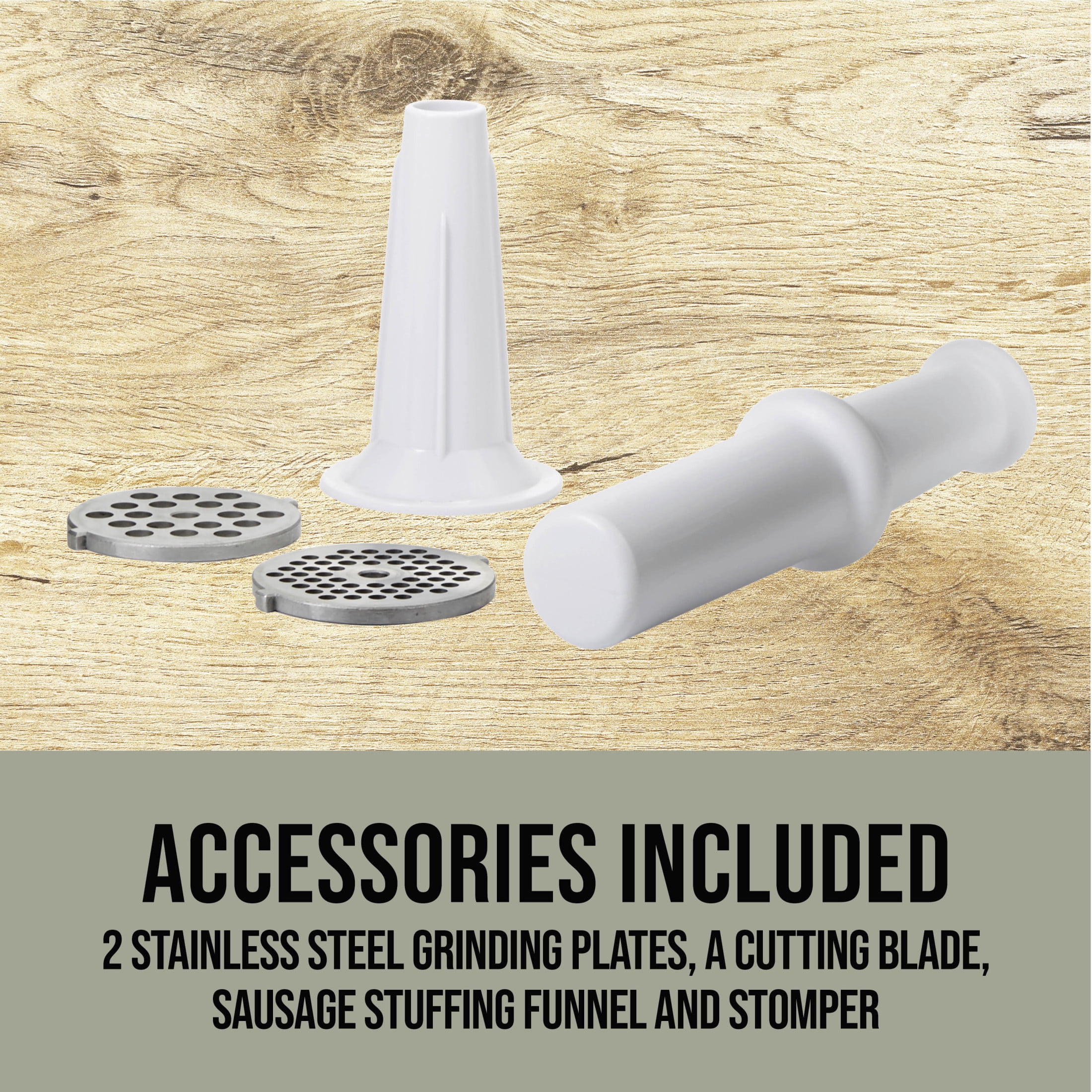 Mossy Oak #12 Electric Meat Grinder & Sausage Stuffer with 2 Stainless Steel Grinding Plates, 700 Watts