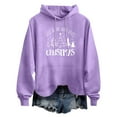 thumbnail image 4 of Baqcunre Sweaters For Women Women's Just A Girl Who Loves Letter Print With Drawstring Hooded Pocket Sweater Women Sweatshirt Fall Outfits Women Trendy Purple S, 4 of 4