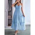 thumbnail image 3 of Women'S Shalterneck Maxi Dress Summer Sleeveless Dress Casual Boho Backless Flowy Long Dresses Blue XL, 3 of 6