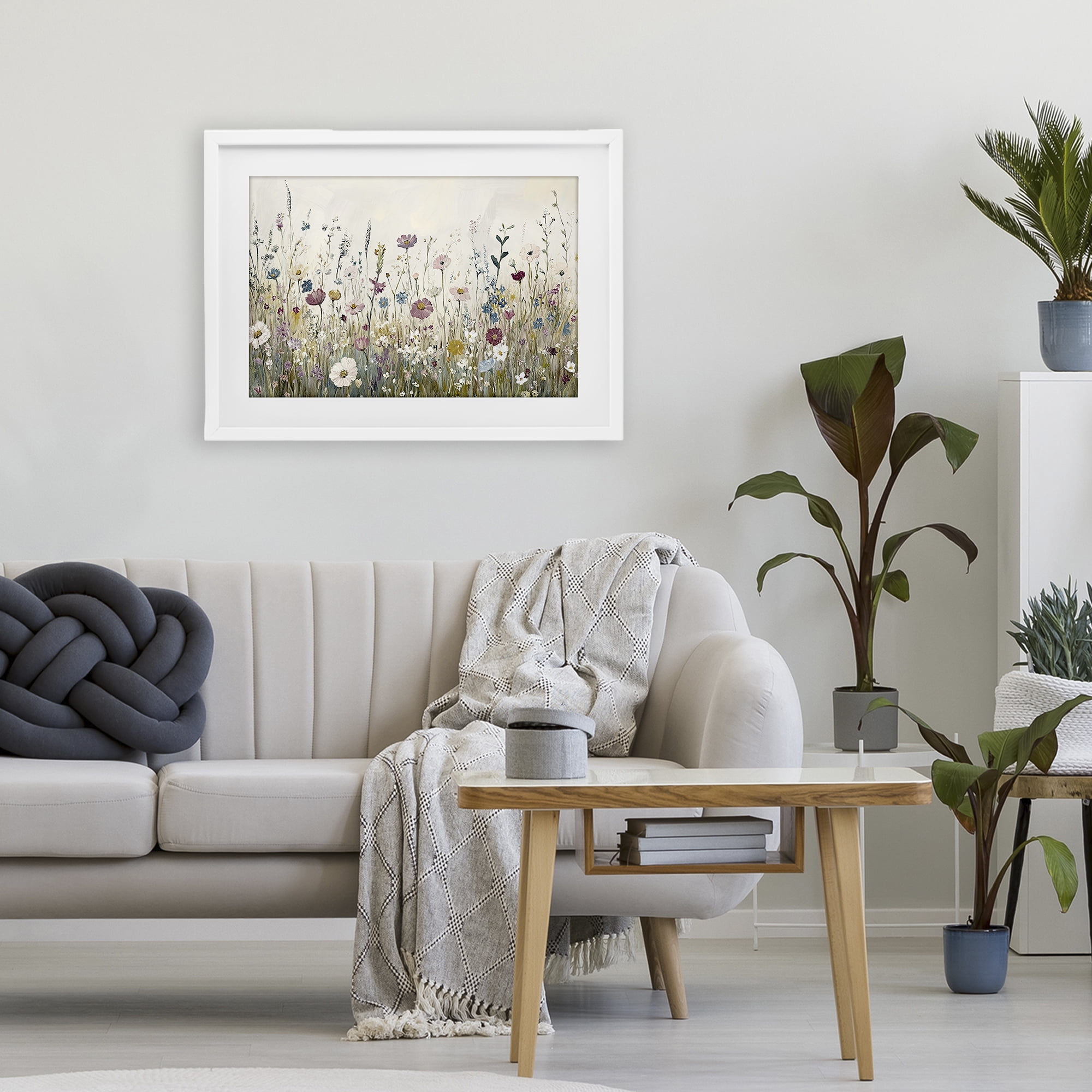 Stupell Industries Spring Blooms Pastoral Meadow White Framed Print Under Glass, design by Kim Allen