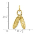 thumbnail image 2 of FJC Finejewelers 10 kt Yellow Gold Themed Ballet Slippers Charm 20 mm x 7 mm, 2 of 4
