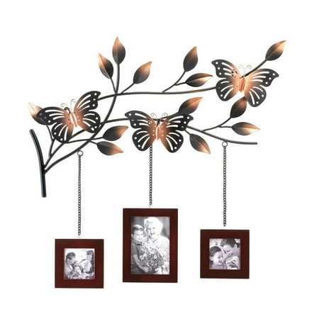 Butterfly Frame Home Decor Butterfly Wood Picture Photo Memories Frames Hanging Wall Decor, Metal and Glass By Koehler ()