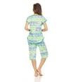 thumbnail image 4 of Lati Fashion Women Capri and Short Sleeve Top 2-Piece Female Pajamas Set Green M, 4 of 4