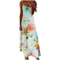 thumbnail image 3 of TaTaai Women Summer Print V-Neck Sleeveless Spaghetti Strap Casual Long Dress Soft Lightweight Comfortable for Daily Beach Vacation Dating Outfit Gift, 3 of 5