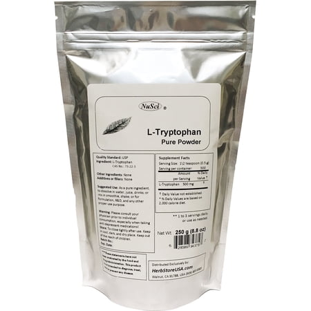 NuSci Pure L-Tryptophan Powder 250 grams (8.8 oz)