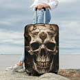 thumbnail image 3 of Lsque Metal Style Horned Skull Printed Luggage Cover, Travel Luggage Protector,Scratch and Dirt Resistant, Fits 18-32 Inch Luggage - X-Large, 3 of 9