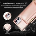 thumbnail image 2 of Dteck Case For iPhone 11 6.1 inch 2019 Wallet Card Holder PU Leather Card Pockets Slim Protective Shockproof Flip Folio Zipper Purse Cover, rosegold, 2 of 7