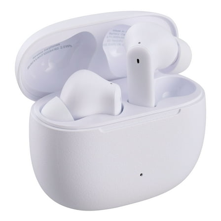 Open Box onn Bluetooth Wireless Earphones with Active Noise Canceling and Wireless Charging Case, White