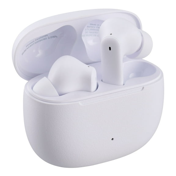 Open Box onn Bluetooth Wireless Earphones with Active Noise Canceling and Wireless Charging Case, White