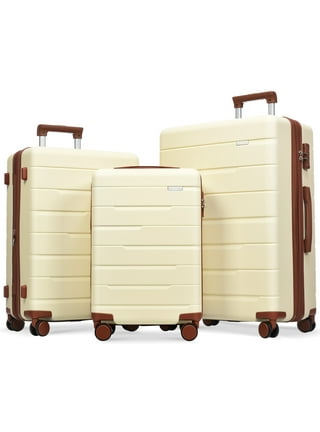 CO-Z Vintage Luggage Set, Hardside Suitcase with lock for women, Beige