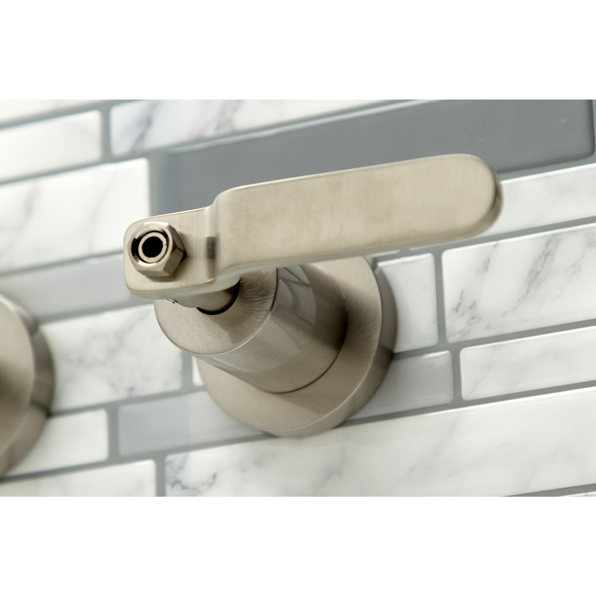 Kingston Brass KS8058KL Whitaker Two-Handle Wall Mount Roman Tub Faucet, Brushed Nickel