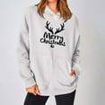 thumbnail image 2 of 2024 Christmas Baggy Hoodies Ladies Letter Print Graphic Sweatshirt with 2 Pockets Casual Pullover Tops Loose (X-Large, White), 2 of 6