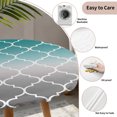 thumbnail image 3 of Teal Grey Ombre Morocco Pattern Round Tablecloth for 36-44 Inch Tables,Fitted Table Cover with Elastic Edge,Modern Moroccan Geometric Waterproof Outdoor Table Cloth Protector for Patio Garden Dinner, 3 of 9