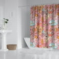 thumbnail image 2 of Coastal Crab Shower Curtain - Sea Life Tropical Design, Water Resistant Washable Fabric Bathroom Set with Reusable Hooks,72x72in, 2 of 5