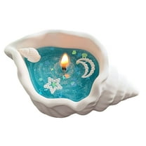 Yooshoverk Conch Candle Jelly Wax Light Blue Scent Ocean Breeze Aromatherapy Design Prevents Dripping for Home Decor