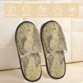 thumbnail image 2 of Fotbe Vintage World Map Pattern Women's Fuzzy Slippers Plush Slippers Fluffy Winter House Shoes Indoor and Outdoor-Medium, 2 of 8