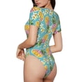 thumbnail image 2 of Balery Cute Pineapples Body de cuello redondo de manga corta para mujer Tops de manga corta Tops básicos-Small, 2 of 7