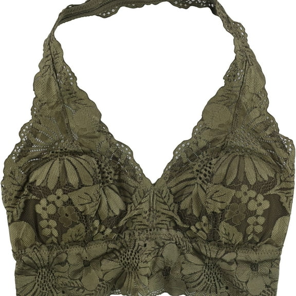 American Eagle Womens Floral Lace Bralette, Green, Medium