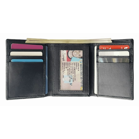 Men's Genuine Leather Slim Bifold Men's Wallet- ID Credit Card Holder