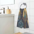 thumbnail image 3 of Yayeee 2 Pack Hand Towels for Bathroom 100% Cotton 16" x 28" Soft Absorbent Kitchen Towel, Navy Blue Art Pattern, 3 of 7