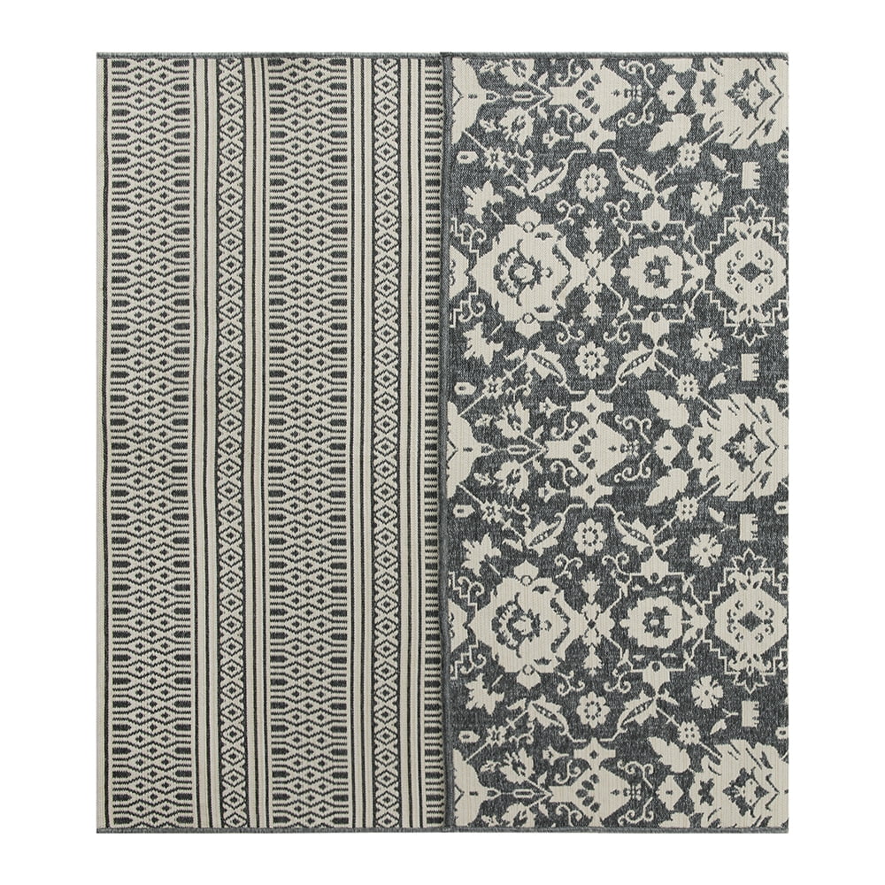 Better Homes & Gardens Reversible Outdoor Rug, 5 ft x 7 ft, Polypropylene, Dark Gray