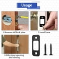 thumbnail image 4 of LOVEVER 2-Pack Deadbolt Strike Plate Door Backplate - 1” x 2-1/4” Round Corner with 4 Screws  Security Latch Plate for Enhanced Door Protection  Matte Black Finish, 4 of 5