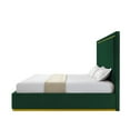 thumbnail image 5 of Inspired Home Roxana Upholstered Velvet Contemporary King Bed with Gold Base Frame, Hunter Green, 5 of 10