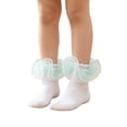 thumbnail image 2 of Girls Dress Socks Lace Bow Ruffle Frilly Toddler Sock Turn Cuff Soft Cotton Cute Princess Socks*1pc, 2 of 6