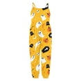 thumbnail image 3 of Kids Toddler Baby Girls Sleeveless Jumpsuit Halloween Pumpkin Ghost Floral Romper Harem Pants Pocket Waffle Outfits, 3 of 5