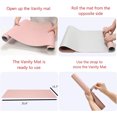 thumbnail image 2 of Yayun Dual-Sided Vanity Mat, PU leather Vanity Mat, Makeup Mat for Protect Vanity Desk Top, Easy to Clean, Vanity Desk Mat Waterproof and Oilproof, 31.5 x 15.7 in, Pink and Silver, 2 of 7