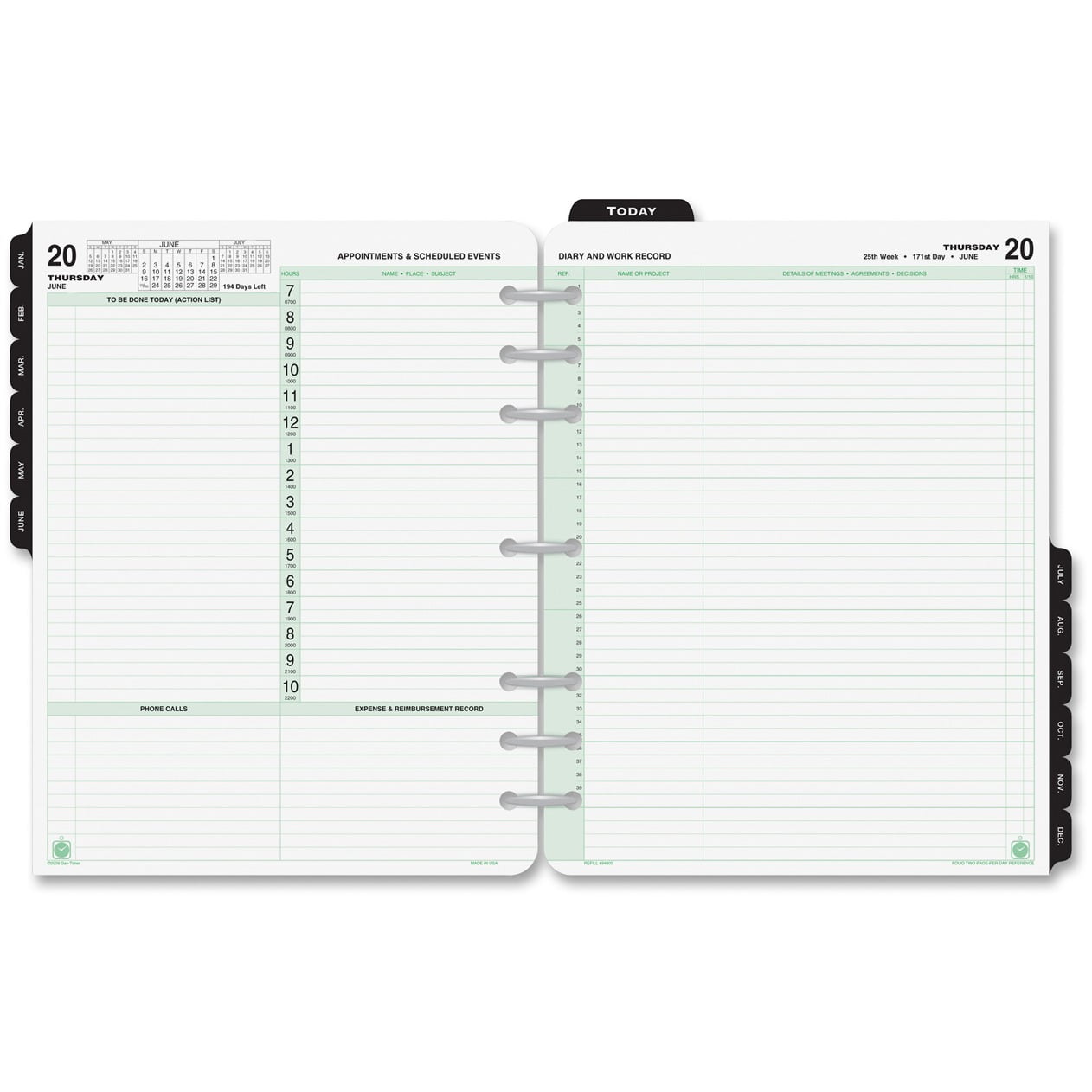 DayTimer Appointment 2PPD Ref. Planner Refills
