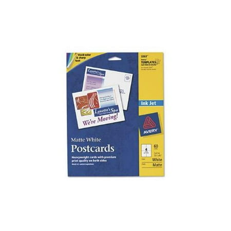 Personal Creations Inkjet Printable Postcards, Matte White, 4 1/4 x 5 1/2, 60/BX