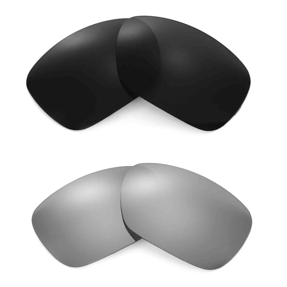 Walleva Polarized Black   Titanium Replacement Lenses For Oakley Inmate Sunglasses