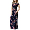 thumbnail image 3 of HAOMEILI Women Short Sleeve Loose Plain Maxi Dresses Casual Long Dresses with Pockets, 3 of 7
