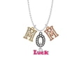 thumbnail image 2 of Delight Jewelry Hot Pink ''Luck'' with Heart Multi-Colored Crystal Mom Charm Necklace, 2 of 5