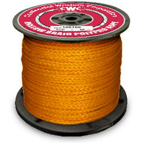 CWC Hollow Braid Polypropylene Rope - 5/16" x 500 ft., Orange