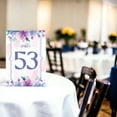 thumbnail image 3 of Purple Blue Floral 1-50 Pcs Wedding Table Number Cards With Head Table Double Sided Anniversary Birthday Bridal Shower Party 4x6 Inch, 3 of 3
