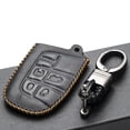 thumbnail image 5 of Vitodeco Genuine Leather Smart Key Keyless Remote Entry Fob Case Cover with Key Chain Clip for JEEP, Dodge, Chrysler (5 Buttons, Black), 5 of 6