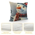 thumbnail image 4 of Orinice Snowman Bird Snow Graphic Decorative Throw Pillow Cover for Home Couch Living Room Bed Sofa Christmas Winter Square 1PC 22x22in, 4 of 5